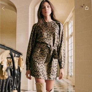 Sezane Erell Dress Jacquard Lurex - Size 46